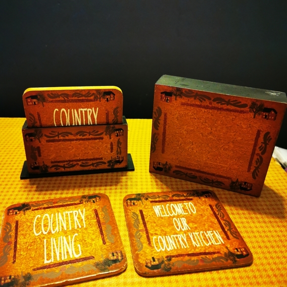Country Living Rustic Farmhouse country Kitchen Coasters - Picture 6 of 10